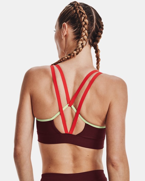 Damen UA Infinity Low Strappy Sport-BH, Red, pdpMainDesktop image number 1